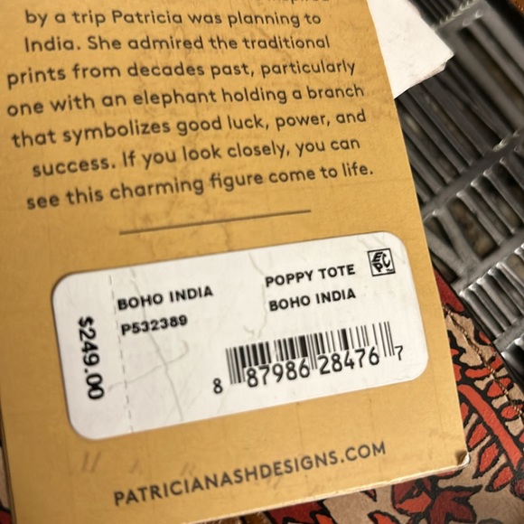 Patricia Nash bag zipper leather inside rain pocket all - Picture 2 of 4